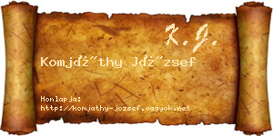 Komjáthy József névjegykártya