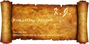 Komjáthy József névjegykártya