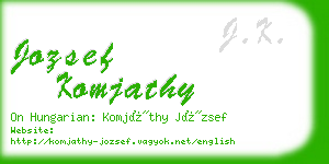 jozsef komjathy business card